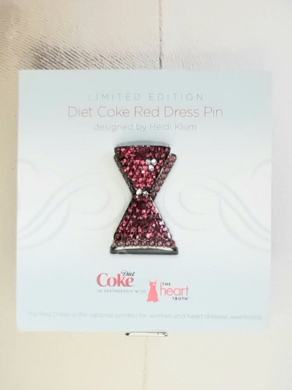 BNWT Beautiful 2009 Red Dress Pin The Heart Truth by Diet Coke Quality Jewelry!!
